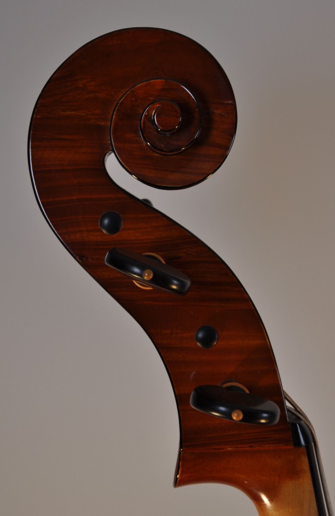 Barockcello, Modell “Gore Booth” A. Stradivari (Michael Hatting, 2009) Schnecke